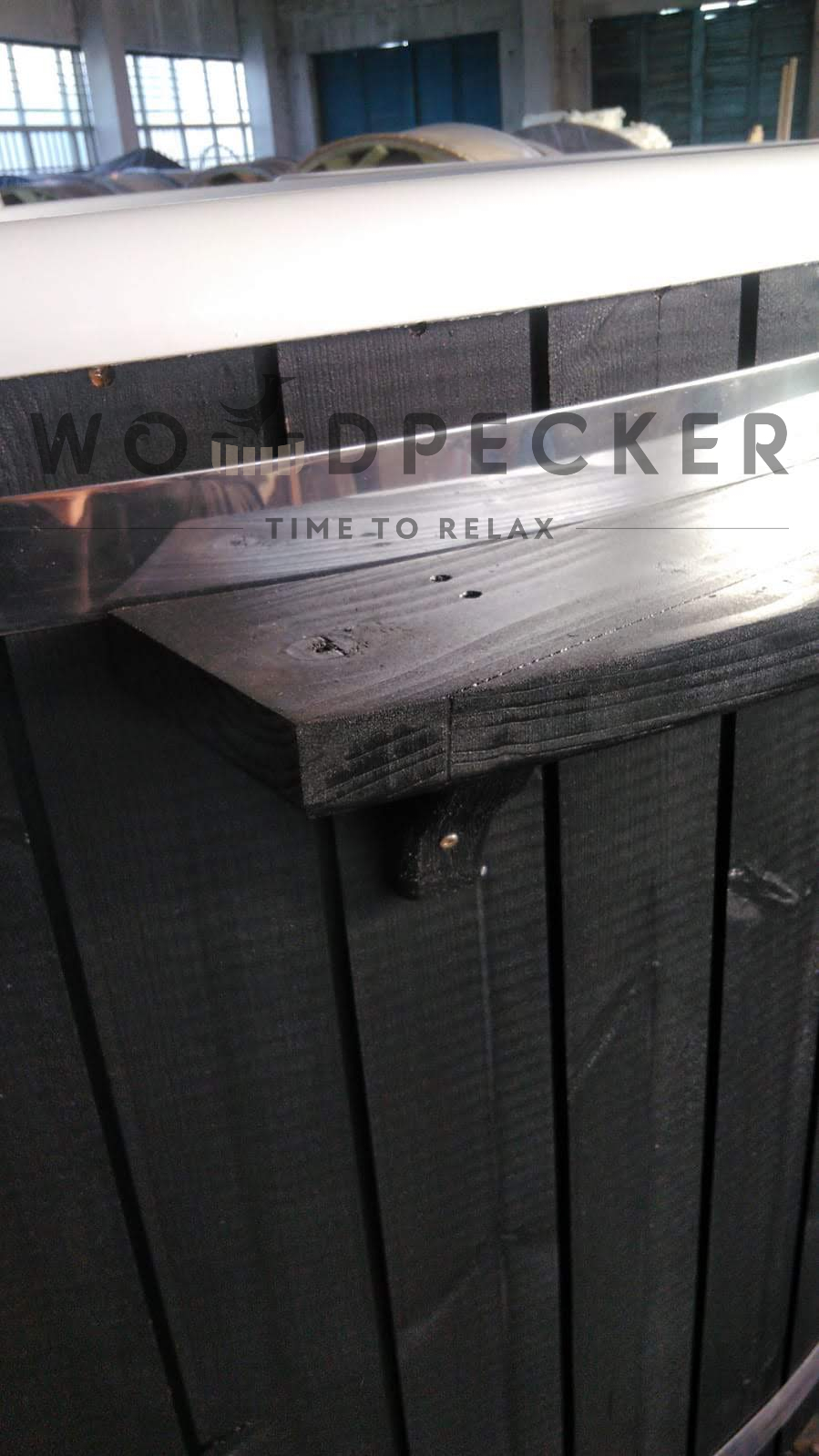 Wooden side table, mini bar www.woodpeckertubs.co.uk