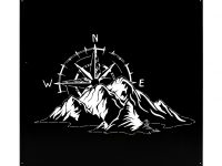 Decoration - Compass over mountain